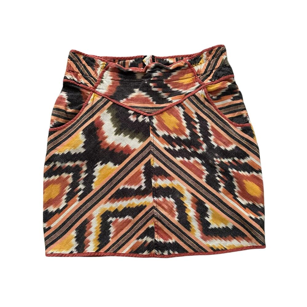 Staring at Stars Anthropologie orange, black & cream cotton mini skirt size 10